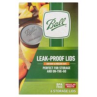 Ball Regular Mouth Leak-Proof Lids, 6 count