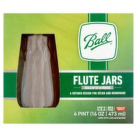 Ball 16 oz Regular Mouth Flute Jars with Lids and Bands, 4 count