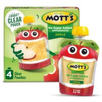 Mott's No Sugar Added Applesauce, 3.2 oz, 4 count