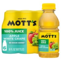 Mott's Apple White Grape 100% Juice, 8 fl oz, 6 count