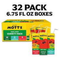 Mott's 100% Juice Variety Pack, 6.75 fl oz, 32 count