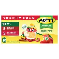 Mott's Apple, Cinnamon, Strawberry, Applesauce Variety Pack, 3.2 oz, 20 count, 4 Pound