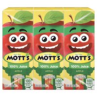 Mott's 100% Apple Juice, 3 count, 6.75 fl oz