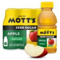 Mott's Zero Sugar Apple Juice Drink, 8 fl oz, 6 count