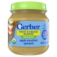 Gerber 2nd Foods Organic Fruit & Veggie Blends Baby Food, 6+ Months Sitter, 4 oz