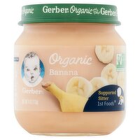 Gerber 1st Foods Organic Banana Baby Food, Supported Sitter, 4 oz, 4 Ounce