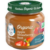 Gerber 2nd Foods Organic Apple Strawberry Beet Baby Food, 4 oz Jars (10 Pack)