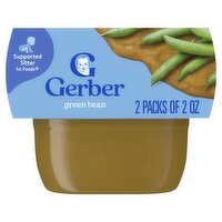 Gerber 1st Foods Green Bean Baby Food, Supported Sitter, 2 oz, 2 count