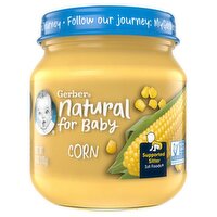 GERBER Natural 1F Corn Glass Jar 4oz, 4 Ounce