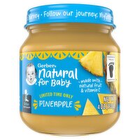 Gerber Stage 2 Baby Food, Pineapple Jar, Fruit Puree, Non-GMO, Baby Puree, 4 oz.