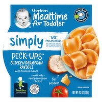 Gerber Pick-Ups Mealtime for Toddler Chicken Parmesan Ravioli Baby Food, Toddler, 12+ Month, 4.5 oz