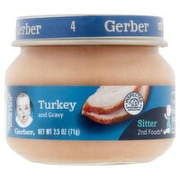 Gerber 2nd Foods Turkey and Gravy Baby Food, Sitter, 2.5 oz