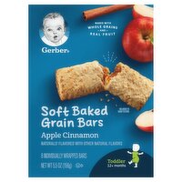 Gerber Apple Cinnamon Soft Baked Grain Bars, Toddler, 12+ Months, 8 count, 5.5 oz