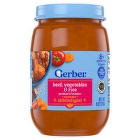 Gerber Beef, Vegetables & Rice Baby Food, 8+ Months Crawler, 6 oz, 6 Ounce