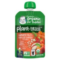 Gerber Plant-Tastic Summer Fruit & Veggie Smash with Oats Baby Foods, Toddlers, 12 Months, 3.5 oz, 3.5 Ounce