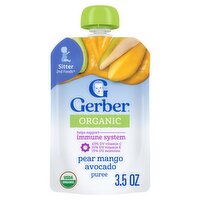 Gerber 2nd Foods Organic Pear Mango Avocado Puree Baby Food, Sitter, 3.5 oz