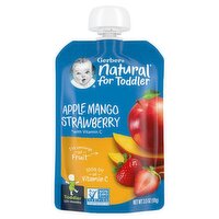 Gerber Apple Mango Strawberry Baby Food, Toddler, 12+ Months, 3.5 oz, 3.5 Ounce