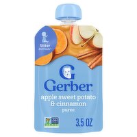 Gerber Apple Sweet Potato & Cinnamon Puree Baby Food, Sitter, 3.5 oz