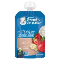 Gerber Strawberry Banana Fruit & Yogurt Toddler Food, 3.5 oz Pouch, 3.5 Ounce