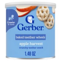 Gerber Baked Apple Harvest Crunchy Teether Wheels Snack Baby Food, Crawler 10+ months, 1.48 oz, 1.48 Ounce