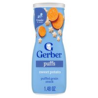 Gerber Puffs Sweet Potato Puffed Grain Snack Baby Food, Crawler 8+ months, 1.48 oz