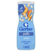 Gerber Puffs Peach Puffed Grain Snack Baby Food, Crawler 8+ months, 1.48 oz