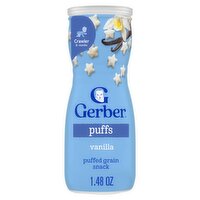 Gerber Puffs Vanilla Puffed Grain Snack Baby Food, Crawler 8+ months, 1.48 oz