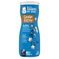 Gerber Grain & Grow Blueberry Puffs Snacks for Baby, Crawler, 8+ Months, 1.48 oz