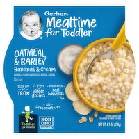 Gerber Mealtime for Toddler Oatmeal & Barley Bananas & Cream Cereal, Toddler, 12+ Months, 4.5 oz