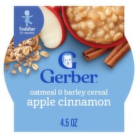 Gerber Oatmeal & Barley Apple Cinnamon Cereal, Toddler, 12+ months, 4.5 oz