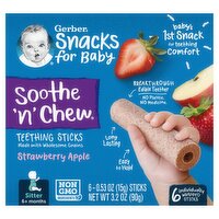 GERBER BABY CHEW STRAWBERRY APPLE 6CT 3.2 OZ