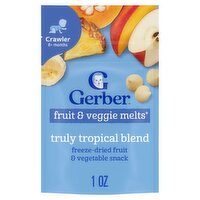 Gerber Fruit and Veggie Melts Truly Tropical Blend Baby Food, Crawler 8+ months, 1.0 oz