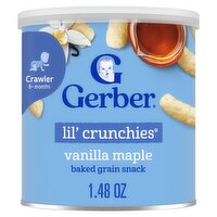 Gerber Lil' Crunchies Vanilla Maple Baked Grain Snack Baby Food, Crawler 8+ months, 1.48 oz