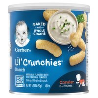 Gerber Lil' Crunchies Ranch Baked Corn Baby Snacks, 1.48 Oz Canister, 1.48 Ounce