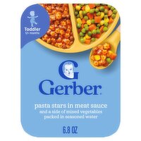 Gerber Pasta Stars in Meat Sauce Baby Food, Toddler 12+ months, 6.8 oz