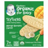 Gerber Organic Teethers Mango Banana Carrot 12 ct Box