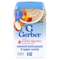 Gerber 2nd Foods Oatmeal Lentil Peach & Apple Cereal Baby Food, Sitter, 8 oz