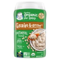 Gerber 1st Foods Organic for Baby Oatmeal Cereal Baby Food, Supported Sitter, 8 oz