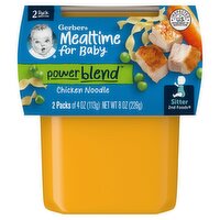 Gerber 2nd Foods Powerblend Chicken Noodle Baby Food, Sitter, 4 oz, 2 count