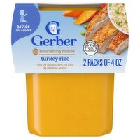 Gerber 2nd Foods Nourishing Blends Turkey Rice Baby Food, Sitter, 4 oz, 2 count