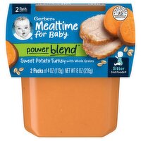 Gerber 2nd Foods Sweet Potato Turkey with Whole Grains Baby Food, Sitter, 4 oz, 2 , 8 Ounce