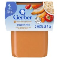 Gerber 2nd Foods Nourishing Blends Chicken Rice Baby Food, Sitter, 4 oz, 2 count