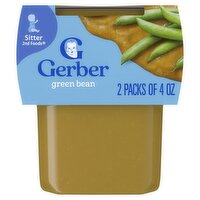 Gerber 2nd Foods Green Bean Baby Food, Sitter, 4 oz, 2 count