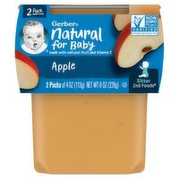 Gerber 2nd Foods Baby Apple Baby Food, Sitter, 4 oz, 2 count