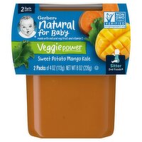 Gerber 2nd Foods Veggie Power Sweet Potato Mango Kale Baby Food, Sitter, 4 oz, 2 count