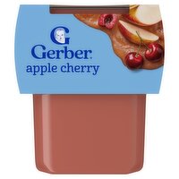 Gerber 2nd Foods Apple Cherry Baby Food, Sitter, 4 oz, 2 count, 8 Ounce