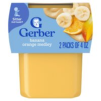 Gerber 2nd Foods Banana Orange Medley Baby Food, Sitter, 4 oz, 2 count