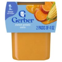 Gerber 2nd Foods Sweet Potato Corn Baby Food, Sitter, 4 oz, 2 count