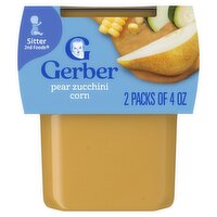 Gerber 2nd Foods Pear Zucchini Corn Baby Food, Sitter, 4 oz, 2 count