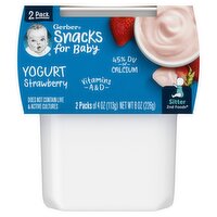 Gerber Snacks for Baby Strawberry Yogurt, Sitter, 2nd Foods, 4 oz, 2 count